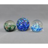 Three Selkirk Glass paperweights, (3)