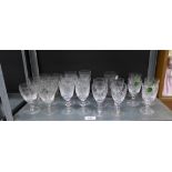 A collection of cut-glass stemware and an etched glass beaker (a lot)