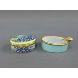 Halcyon Days, '2000 A Year to Remember' enamel box and a Limoges oval trinket jar, (2)