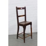 Victorian child's elm correction chair, 86cm high