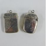 An Edwardian silver vesta case, Chester 1910 and a Victorian silver vesta case, Birmingham 1898 (2)