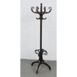Bentwood hat and coat stand, 202cm high