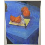 Pat Crombie, Still Life of oranges, oil on paper, signed and dated 2001, framed under glass, 45 x