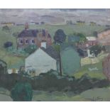 Alastair Flattely, (SCOTTISH 1922-2009), village scene, oil on canvas, signed and framed, 60 x 50cm