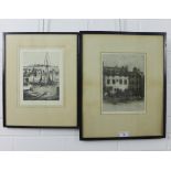 H. Cook Wright, 'Glencairn's Greit House' engraved print, signed in pencil, together with another of