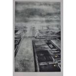 Joy Gerrard, (IRISH, B. 1971), 'Golden Squares, Docklands, 1998', aquatint and etching, signed,