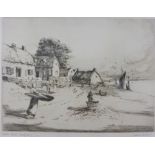 Jackson Simpson, 'Baited Line - Bellyhill' etching, signed in pencil and framed under glass, 21 x