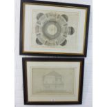 Ceiling & Dome in the Great Staircase, Wardour House, a print together with another of an Italian