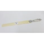 Victorian silver handled and ivory page turner, London 1890, 42.5cm long