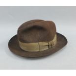 Gent's Lock & Co brown felt Trilby hat