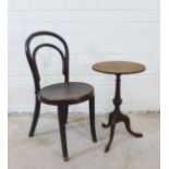 Child's Thonet Bentwood cafe chair and a small pedestal wine table, (2)