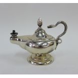 Early 20th century silver Aladdin's lamp, hallmarks worn, 9cm high