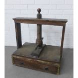 Pine clothes press with a drawer to the base, 65 x 70 x 38cm