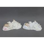 Royal Doulton figures New Baby HN3713 & HN3712, 14cm long (2)