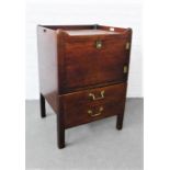 Georgian mahogany commode with a dummy drawers to the base, with handles to the ledge sides, 56 x 82