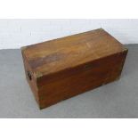 Camphorwood trunk with brass mounts and hinged lid, with handles to the side, the interior stamped