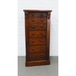 19th century mahogany Wellington chest with seven graduating drawers, 48 x 102 x 34cm