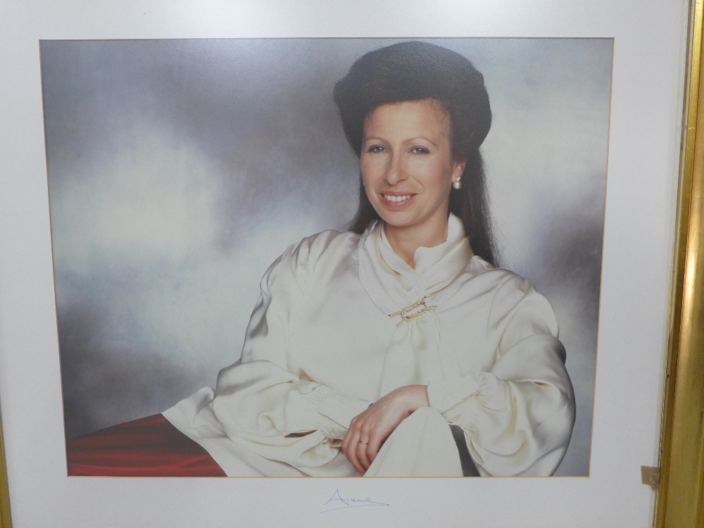 Princess Anne, a large coloured photographic print, singed, within a giltwood frame, 65 x - Image 2 of 2