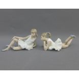 Two Nao ballerina figures, 22cm long (2) (one a/f)
