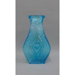 Helena Tynell, for Lasi Oy, 1960;s blue glass vase, 22cm high