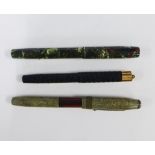 Vintage 9ct gold mounted Waterman fountain pen and two others, (3)