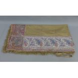 Early 20th century shawl / table cloth a with a paisley pattern edged border, 175 x 180cm