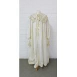 A late 19th / early 20th century night shirt, embroidered and lace trimmed