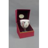 Wemyss Ware centenary goblet, produced by Roger De Rin, boxed, 19cm high