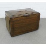 Georgian mahogany coal / strong box, of sarcophagus form, with a hinged lid and lead liner, 55 x
