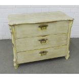 French style three drawer chest / bedside, 69 x 53 x 38cm