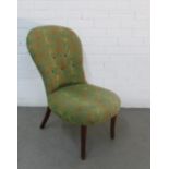 Early 20th century green and orange upholstered bedroom chair, 48 x 78cm