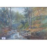 William Galloway, (1878 - 1940) 'Autumn in Afton Glen' watercolour, signed and entitled, framed