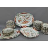 19th century Masons ironstone dinner service, pattern number 2332, with ashets, serving dishes,
