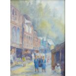 Early 20th century school, North African street scene, watercolour, apparently unsigned, framed