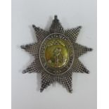 Late 19th century Masonic / Knight's Templar breast star, unmarked silver and gilt, 8.5cm