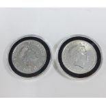 Two Britannia 999 silver coins (2)