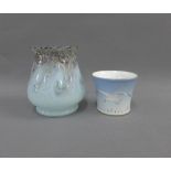 Scottish art glass vase and a Bing & Grondahl Gull pattern vase, tallest 13cm (2)