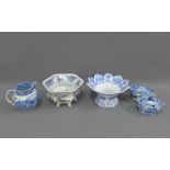 19th century blue and white transfer printed pottery to include a Stone China tureen,, Marmora