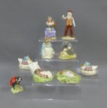 Set of nine Royal Albert Beatrix Potter figures to include Jemina Puddleduck, Benjamin Wakes Up,