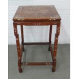 Rosewood inlaid chinoiserie side table, (a/f) 45 x 71cm
