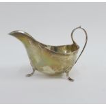 George V silver sauce boat, James Dixon & Sons, Sheffield 1930, 14cm long`