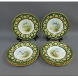 Set of eight Wedgwood handpainted fish pattern plates, by Arthur Dale Holland, signed A. Holland,