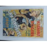 Framed film poster - 'The Gay Divorce' and two unframed posters to include Beau Geste and Top Hat,