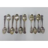 A set of ten Victorian silver Queens pattern teaspoons, London 1854 (10)