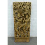 Thai style wooden wall panel, 44 x 91cm