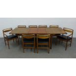 McIntosh & Co Ltd, Kirkcaldy, extending dining table and set of eight chairs, to include two