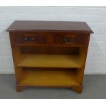 Small yewwood bookcase with the drawers, 77 x 77 x 28cm