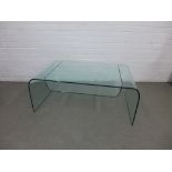 FIAM, Italian glass low table with an undertier 101 x 40 x 60cm