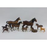 A group of nine Beswick horses (9)