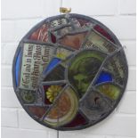 Stained glass roundel (a/f)